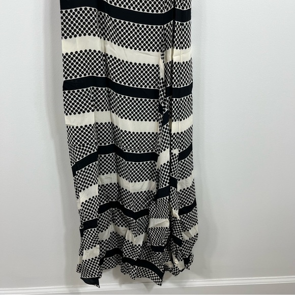 Thakoon Addition Patterned Dot Spaghetti Strap Silk Maxi Dress Black White - Picture 7 of 11